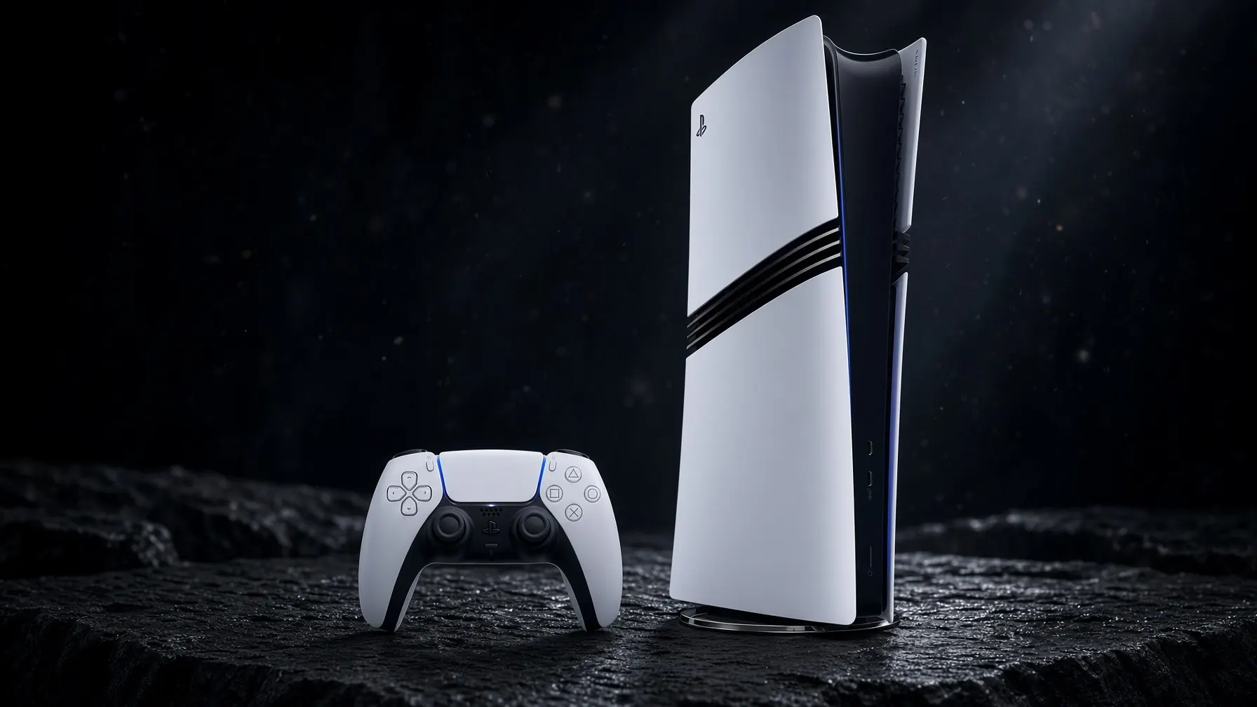 PlayStation 5 Pro console with a DualSense controller
