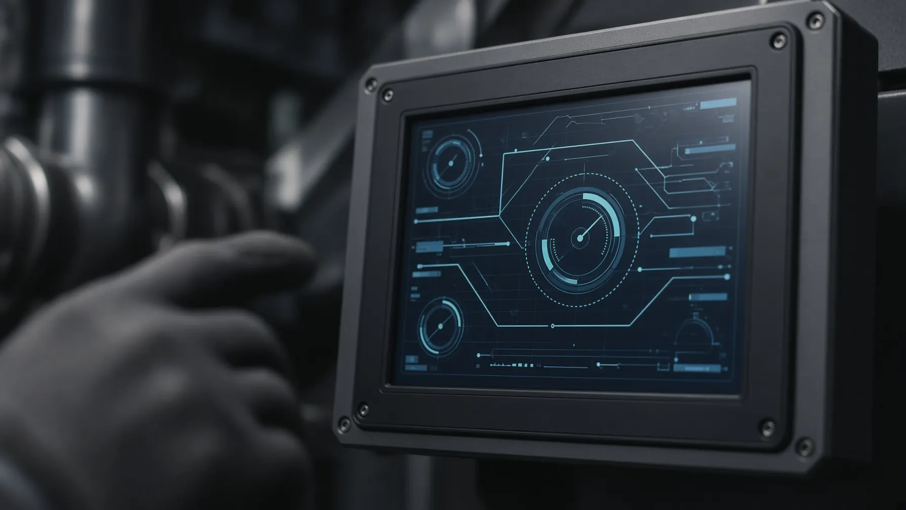Operator at a Siemens HMI panel