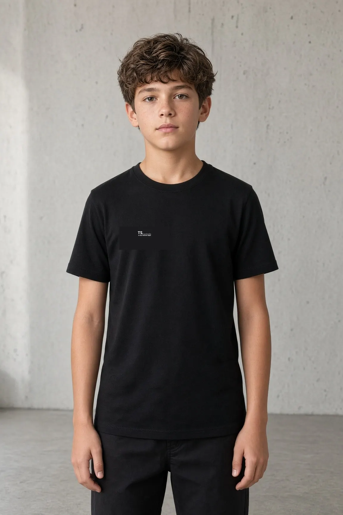 Kid in a TS Controls tee