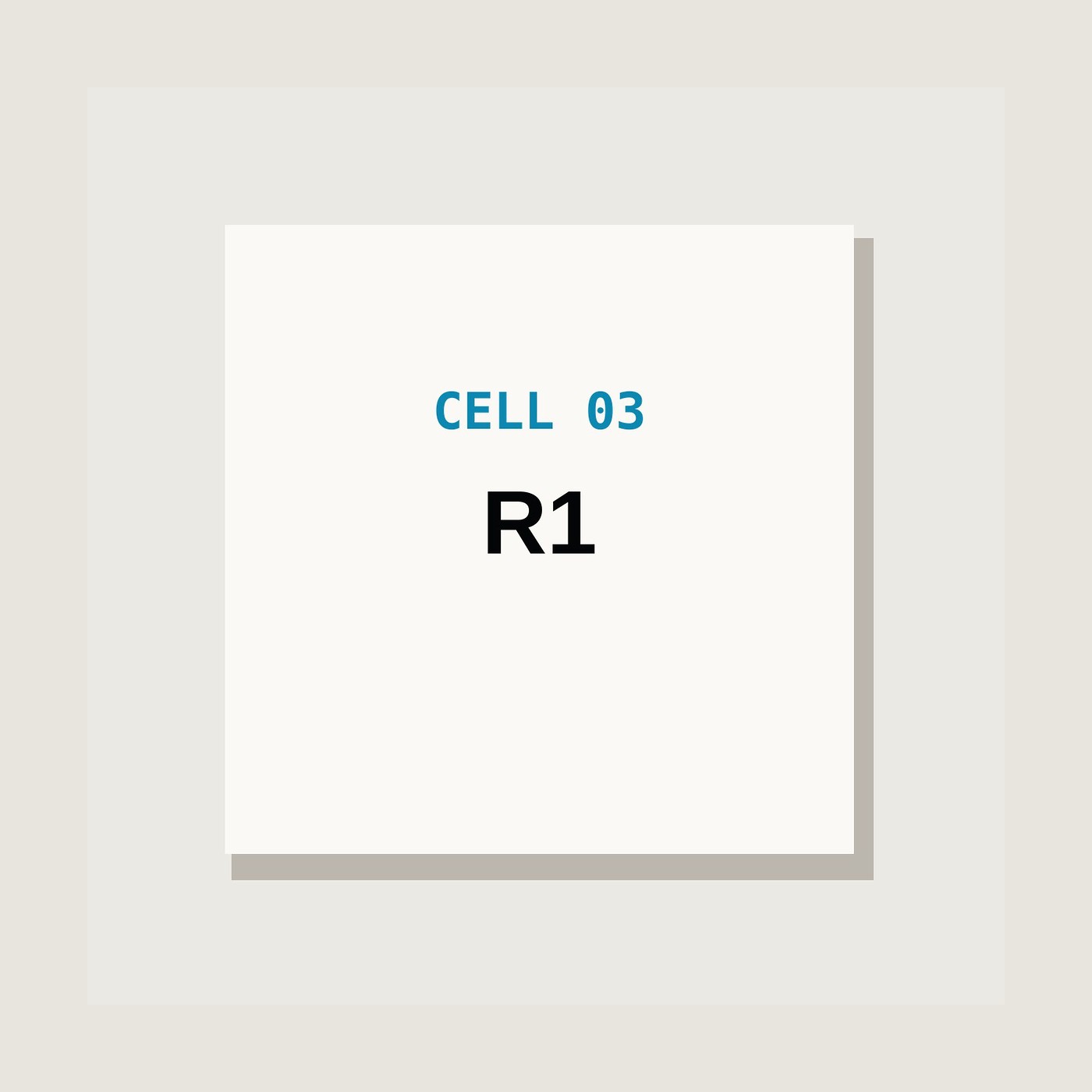 CELL 03 R1 mark on a white print
