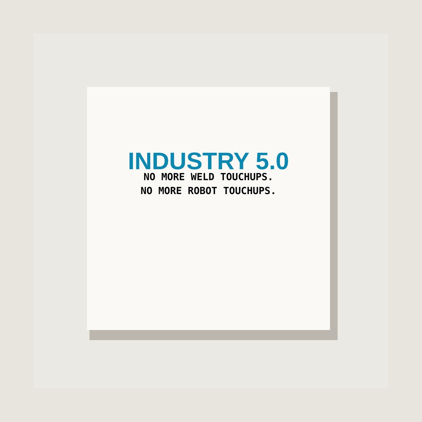 Industry 5.0 mark on a white print